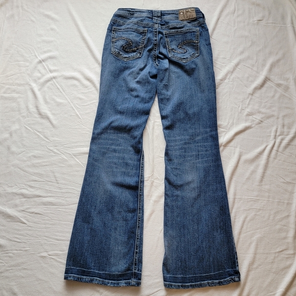 Silver Aiko Mid Flare Jeans Western Glove Works W26/L32 Super Stretch - Picture 6 of 9